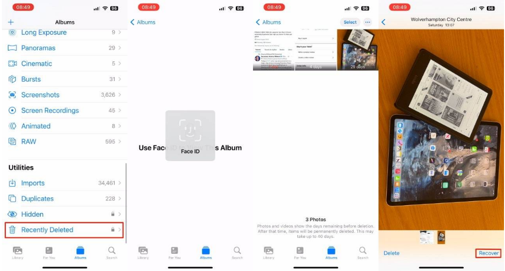 江华苹果14维修分享 iPhone14 上恢复已删除的照片 