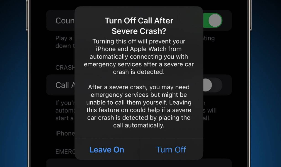 江华苹果14维修分享 iPhone 14 和 Apple Watch 上关闭崩溃检测 
